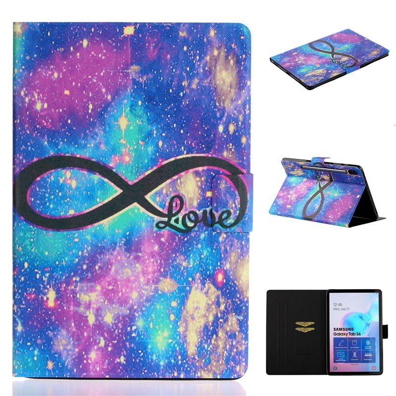 เคส Samsung Galaxy Tab S6 10.5 SM-T860 SM-T865 2019 #เคสฝาพับพิมพ์ลายหนัง PU พร้อมที่เก็บการ์ด Pattern Printing PU Leather Tablet Stand Case with Card Storage