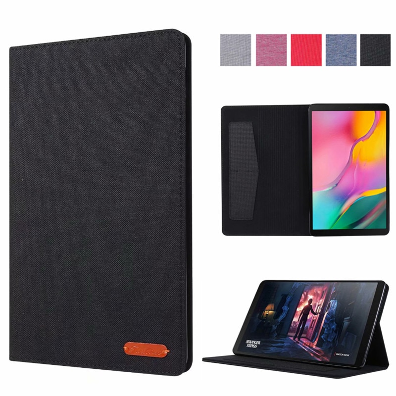 Case Samsung Galaxy Tab S5e SM-T720 SM-T725 #เคสฝาพับหนัง PU ผิวผ้าพับตั้งได้ Cloth Leather Wallet