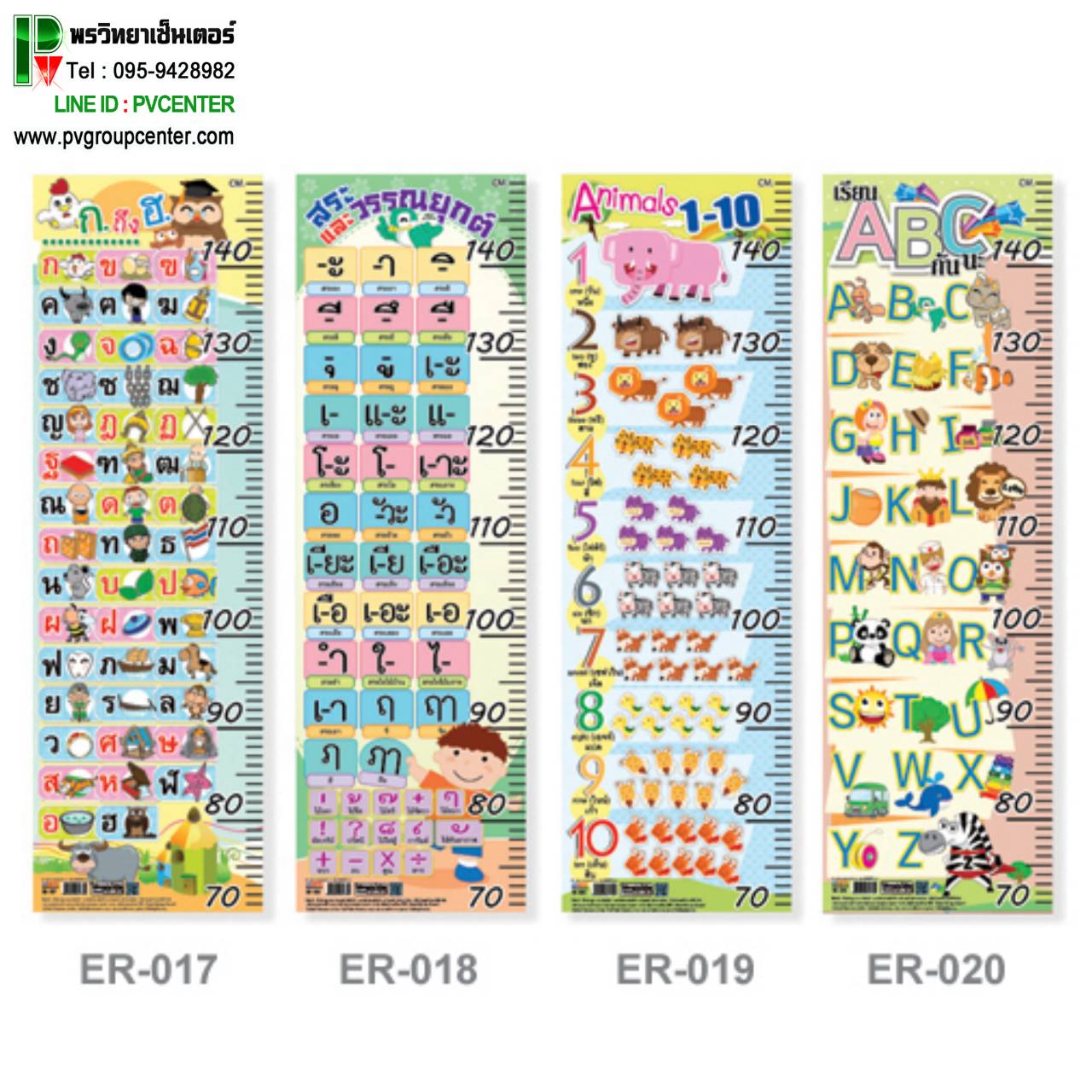 โปสเตอร์วัดส่วนสูงติดผนัง ขนาด70-150ซม.