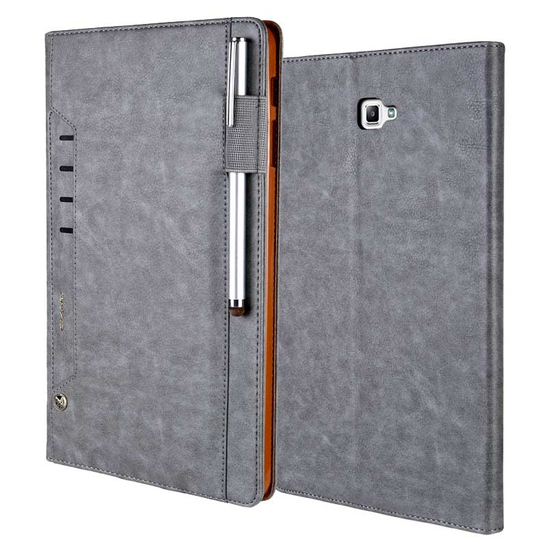 Case Samsung Galaxy Tab A 10.1 (2016) T580 T585 #เคสฝาพับหนัง PU คุณภาพดี พร้อมฝาปิดมีช่องเสียบการ์ด CMAI2 PU Leather Stand Wallet Flip