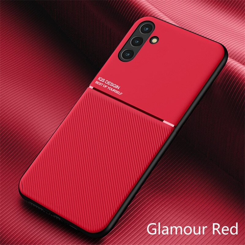 เคส Samsung Galaxy A13 5G #เคสแบบฝาหลัง TPU เคลือบหนัง PU สไตล์ธุรกิจที่เรียบง่ายมีแผ่นเหล็กในตัว Minimalist Business Style Leather Coated TPU Built-in metal magnetic plate