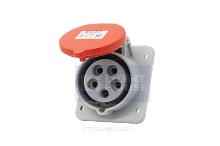 HTX-315 "DAKO PLUG" เต้ารับฝังเฉียง (3P+N+E) 16A IP44