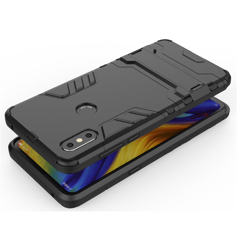 เคส Xiaomi Mi Mix 3 #เคสฝาหลังพลาสติก ไฮบริด TPU + Kickstand สีสันสวยงามทันสมัย