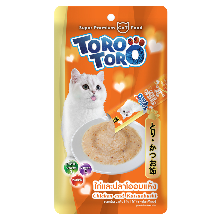 Toro แมวเลีย รสไก่และปลาโออบแห้ง