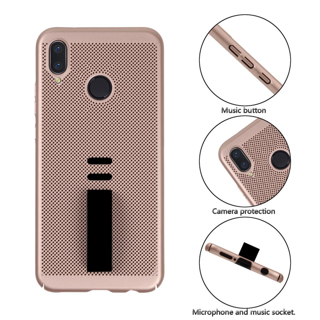 Case Huawei P20 Lite / Nova 3e #เคสฝาหลัง Silicone ออกแบบมีที่สวมนิ้วรูตะแกรง Finger Grip Holder Silicone