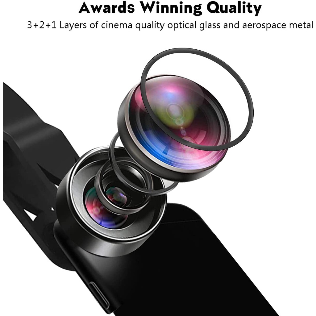Keywing® IPhone Camera Lens 3 in 1 Phone Lens Kit for iPhone, Samsung, Smartphone เลนส์หนีบกล้องโทรศัพท์มือถือ