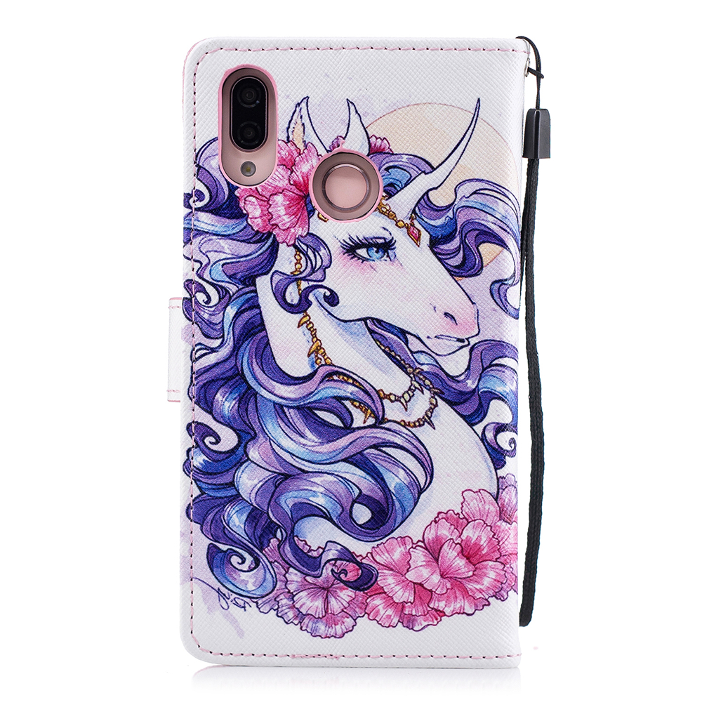 เคส Huawei P20 Lite / Nova 3e #เคสฝาพับหนัง PU พิมพ์ลวดลายสวยงามน่ารักๆ