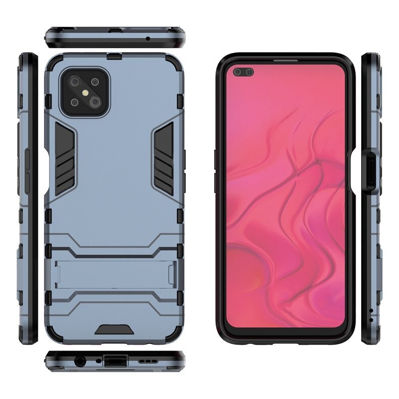 เคส OPPO Reno 4 Z 5G #เคสฝาหลังกันลื่น Cool Tyre Pattern Kickstand (PC + TPU)