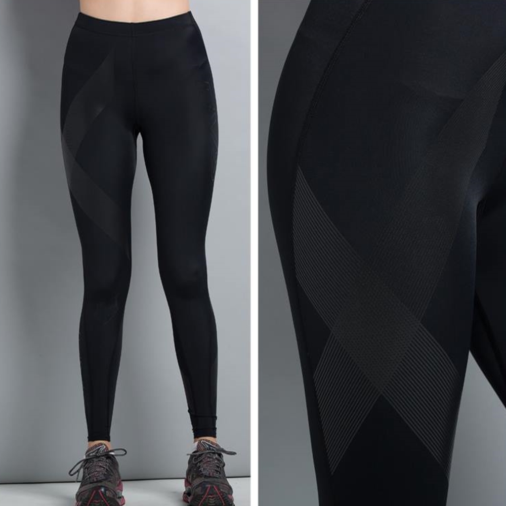 กางเกงวิ่งรัดกล้ามเนื้อผู้หญิง สำหรับวิ่ง เล่นโยคะ รุ่นขายาว EVS Women Compression Tights Move White/Red/Black(G09)