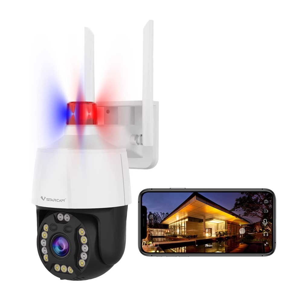 Vstarcam Vstarcam กล้องวงจรปิดกล้องใช้ภายนอก รุ่นCS668 ความละเอียด3ล้านพิกเซล กล้องมไวไฟในตัว มีAIสัญญาณเตือนภัย ขาว