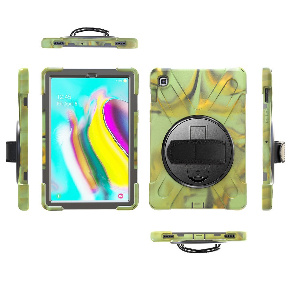 เคส Samsung Galaxy Tab S5e SM-T720 #เคสฝาหลังกันกระแทก X-Shape 360 Degree Rotary Kickstand PC + Silicone มีสายคล้องมือ มีสายคล้องไหล่