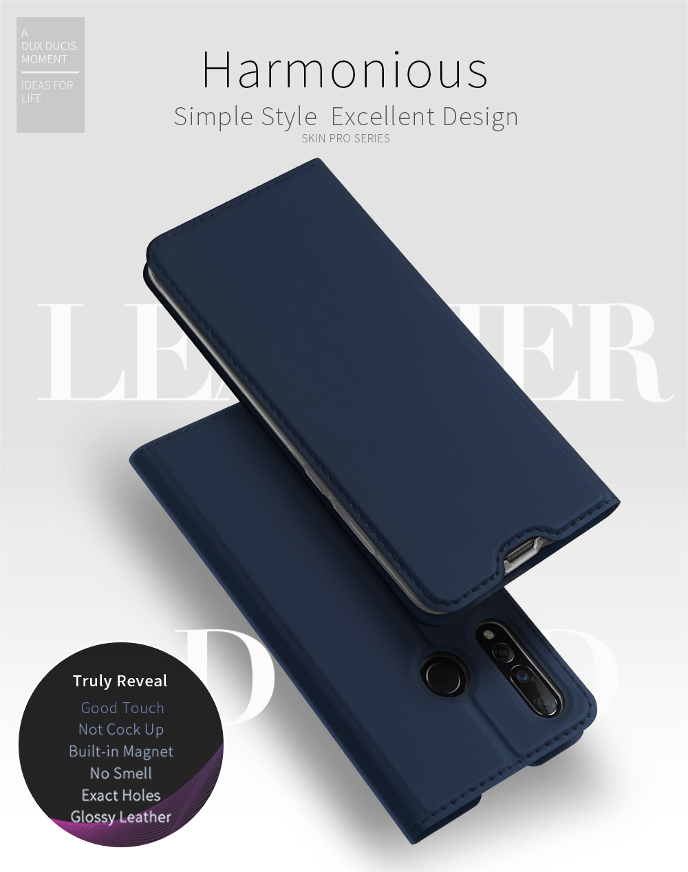Case Huawei nova 4 #เคสฝาพับหนัง PU DUX DUCIS Skin Pro Series Auto-absorbed PU Leather คุณภาพดี