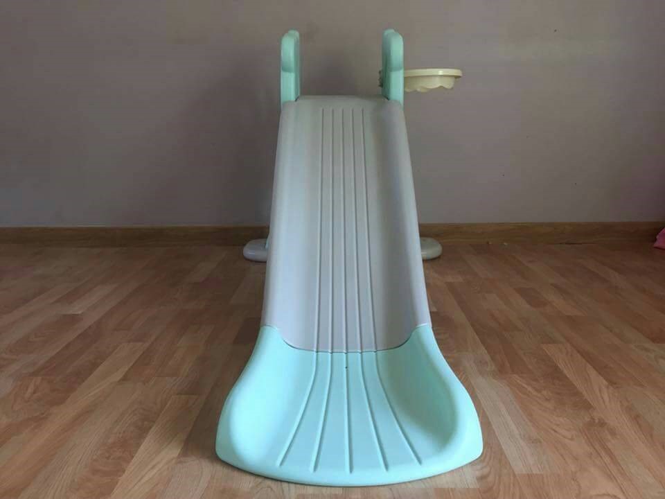 สไลเดอร์พร้อมแป้นบาสหมี สีเขียวพาสเทล