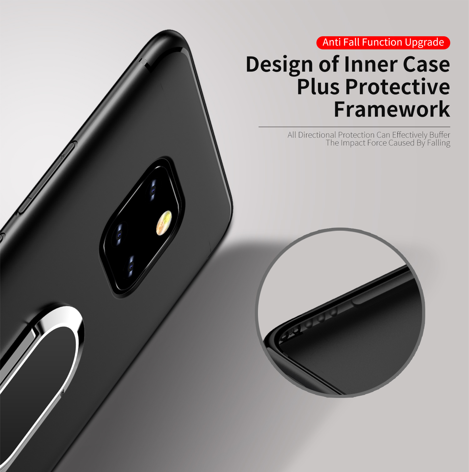 Case Huawei Mate 20 Pro #เคสฝาหลัง TPU มีแหวนสวมนิ้ว Magnetic Finger Ring Kickstand Matte TPU Cover