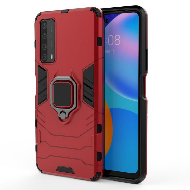 Case Huawei Y7a #เคสฝาหลังพลาสติกแข็ง +TPU Hybrid Case มีแหวนสวมนิ้วโลหะ