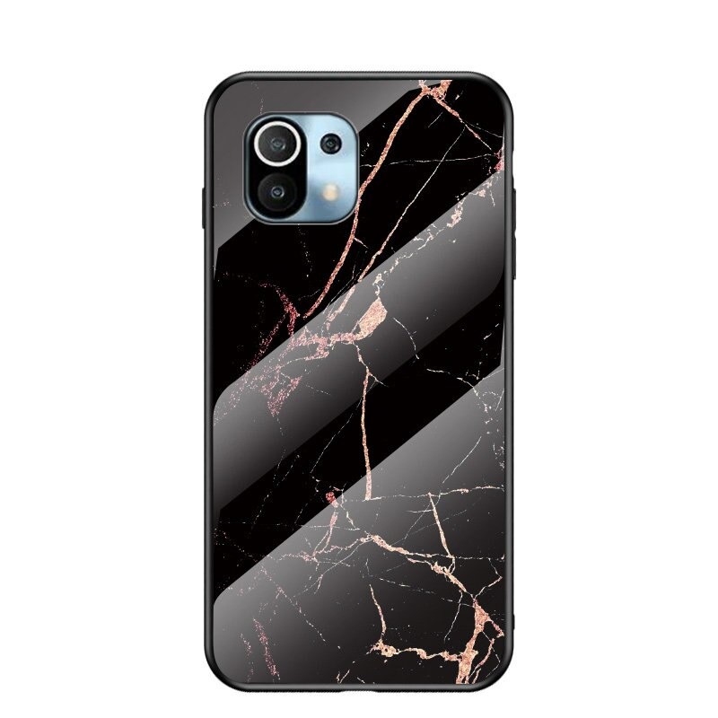 เคส Xiaomi Mi 11 #เคสฝาหลัง Gradient Color ลายหินอ่อน Glass + PC + TPU Hybrid Case