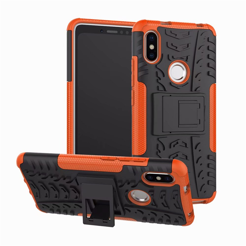 Case Xiaomi Redmi Note 5 #เคสฝาหลังกันลื่น Cool Tyre Pattern Kickstand (PC + TPU)