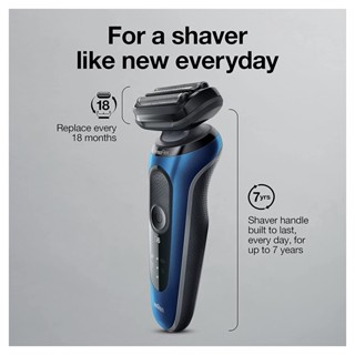 Braun® Senso Flex Electric Razor for Men Series 6 Shaver Kit, 6020s เครื่องโกนหนวดไฟฟ้า ที่กันจอน เซต 5 ชิ้น