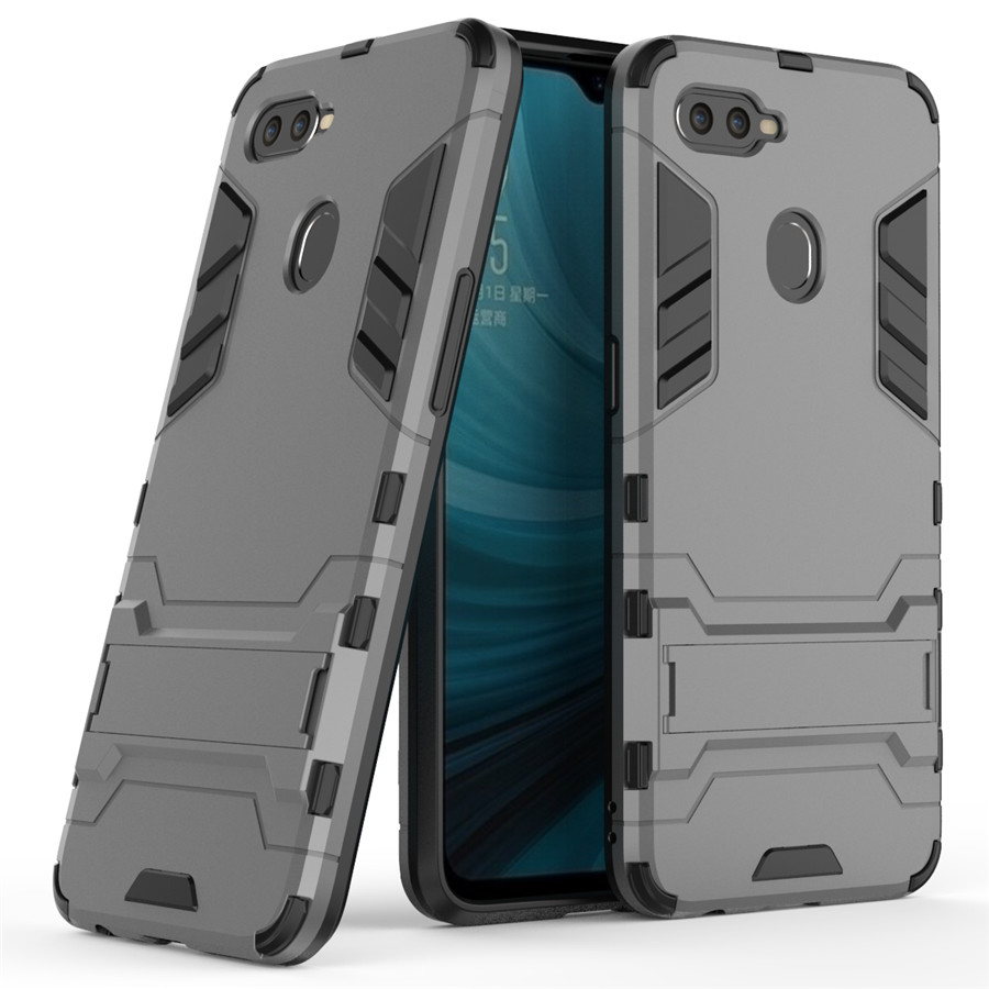Case OPPO A7 / A5s / AX5s #เคสฝาหลังพลาสติก ไฮบริด TPU + Kickstand
