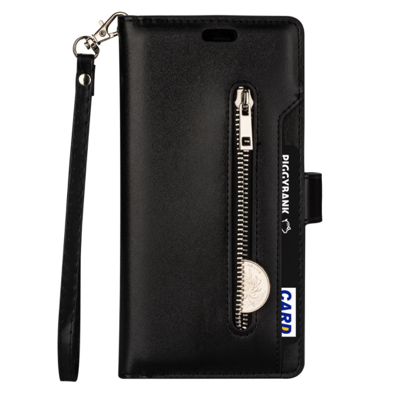 Case Samsung Galaxy A53 5G #เคสฝาพับแบบกระเป๋าสตางค์ช่องใส่บัตรหลายช่อง Multi-slot Wallet Zippered Leather พร้อมสายคล้อง