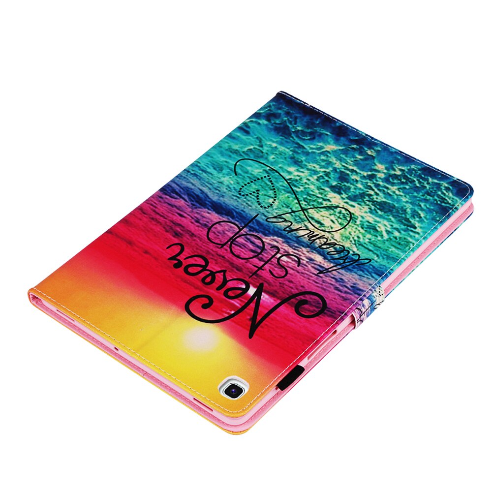 เคส Samsung Galaxy Tab S5e SM-T720 / SM-T725 #เคสฝาพับหนัง PU พิมพ์ลวดลาย Pattern Printing Magnetic Wallet Leather