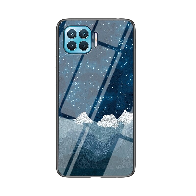 เคส OPPO A93 #เคสฝาหลัง Gradient Color Glass + PC + TPU Hybrid Case