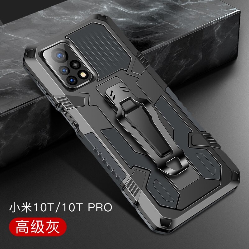 Case Xiaomi Mi 10T Pro #เคสฝาหลังกันกระแทกมีคลิบหนีบ ไฮบริด พลาสติก+TPU Heavy Duty Rugged Hybrid