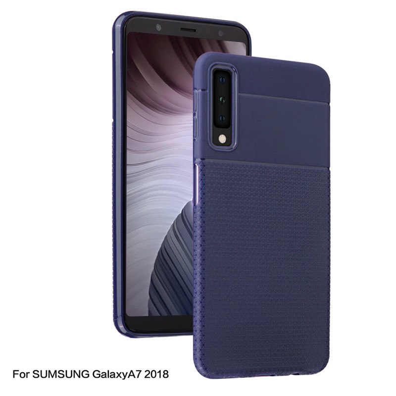 Case Samsung Galaxy A7 (2018) #เคสฝาหลังฝาหลัง TPU นิ่มผิวกันลื่นยืดหยุ่นทนทาน