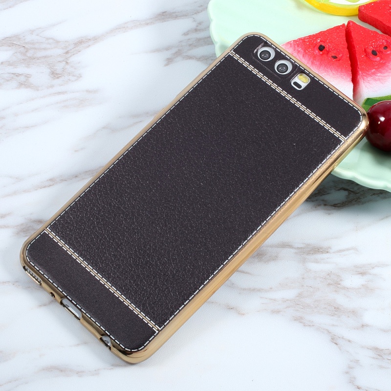 Case Huawei P10 Plus #เคสฝาหลัง TPU ด้านหลังเคลือบหนัง PU สีสันสวยงามน่ารัก