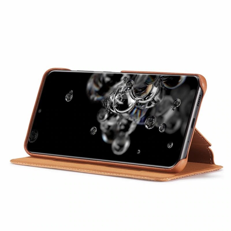 เคส Samsung Galaxy S20 Ultra / S20 Ultra 5G #เคสฝาพับหนัง PU มีช่องใส่บัตร LC.IMEEKE Retro Style Leather Card Holder