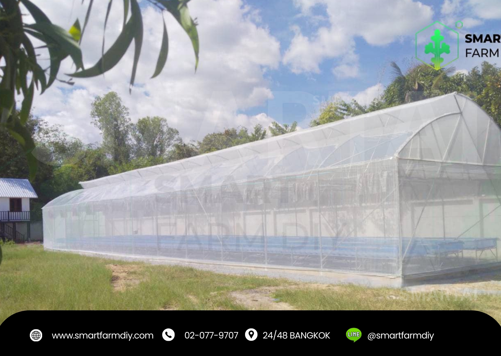 โรงเรือนเพาะปลูกพืชจั่ว2ชั้นและกอไก่ พร้อมระบบ