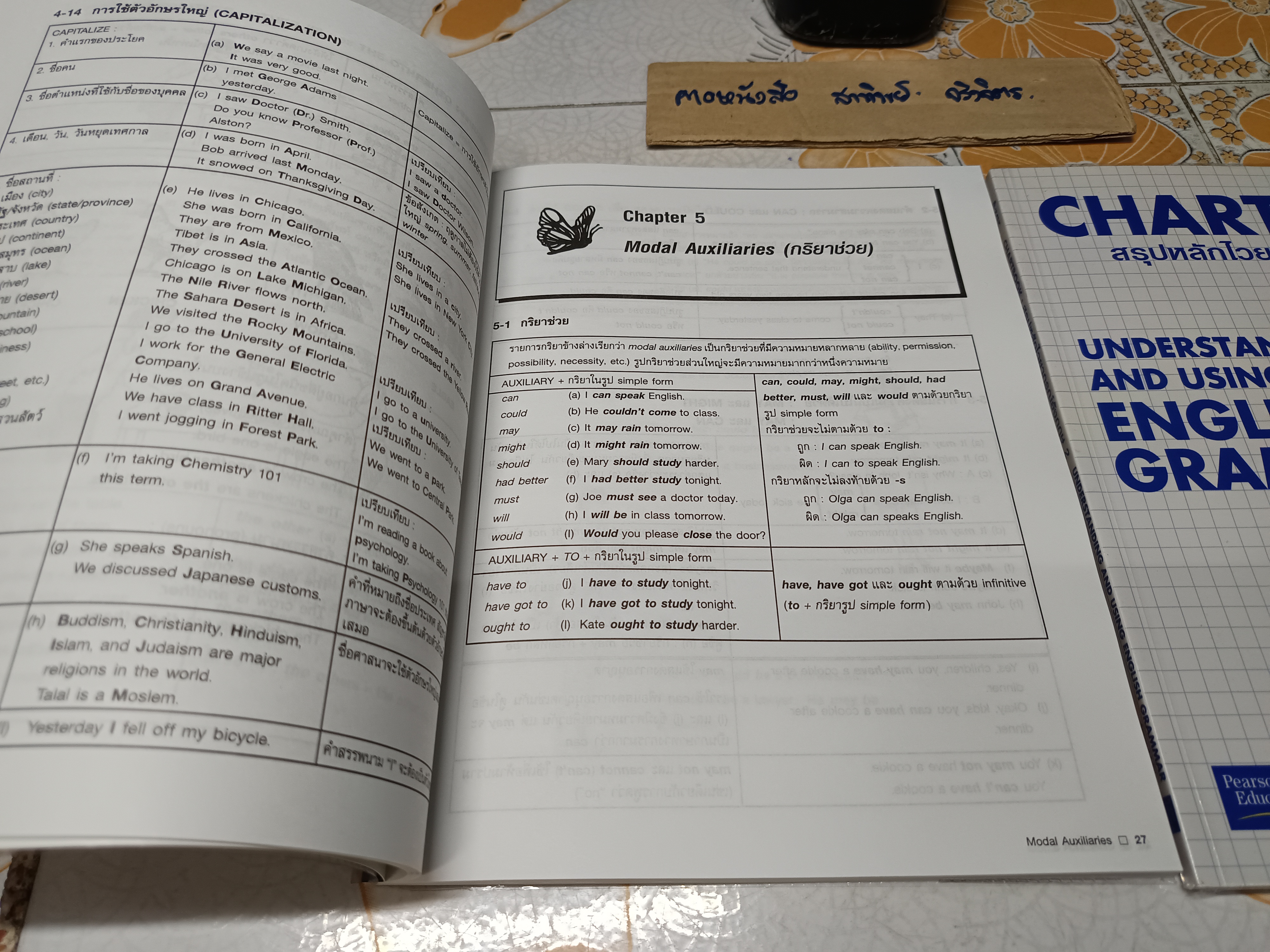 สรุปหลักไวยากรณ์อังกฤษ 1 + 2 CHARTBOOK : FUNDAMENTALS OF ENGLISH GRAMMAR + UNDERSTANDING AND USING ENGLISH GRAMMAR (ขายรวม 2 เล่ม) **สินค้าหมด**