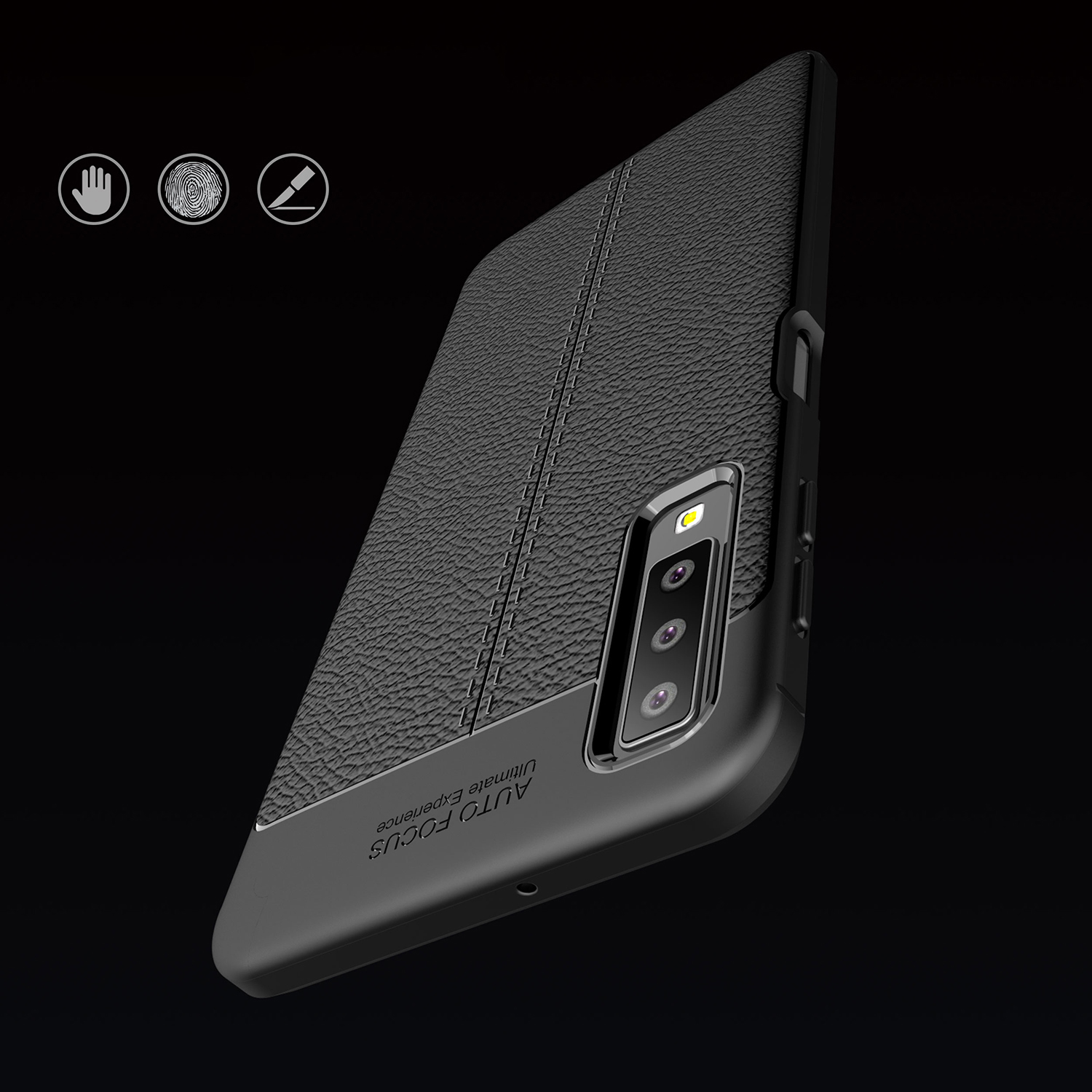 เคส Samsung Galaxy A7 (2018) #เคสฝาหลังTPU ผิวลิ้นจี่ช่วยป้องกันลายนิ้วมือและกันลื่นได้ดี