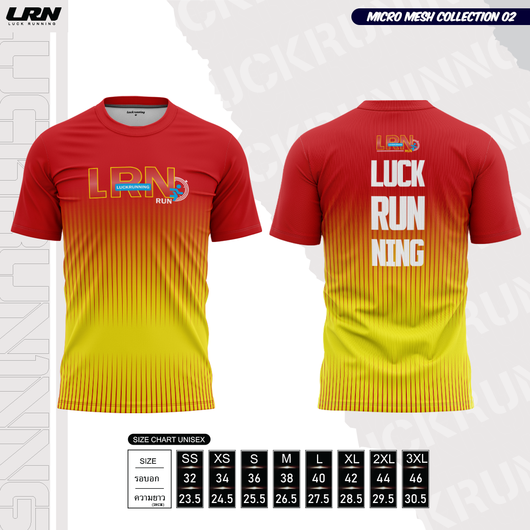 เสื้อวิ่งพิมพ์ลายแขนสั้น LRN Collection 02 เนื้อผ้า Micro Mesh สำหรับวิ่งมาราธอน (MM11-03)