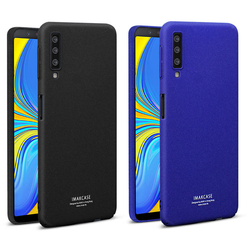 เคส Samsung Galaxy A7 (2018) A750 #เคสฝาหลัง IMAK มีแหวนสวมนิ้ว Ring Holder Kickstand + ฟิล์มกันรอยหน้าจอ