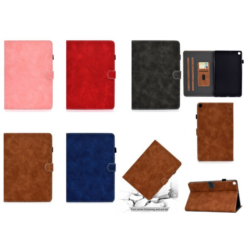 เคส Samsung Galaxy Tab A7 Lite 8.7" (T220,T225) #เคสฝาพับหนัง PU มีช่องใส่บัตร Business Style Leather Case with Card Storage