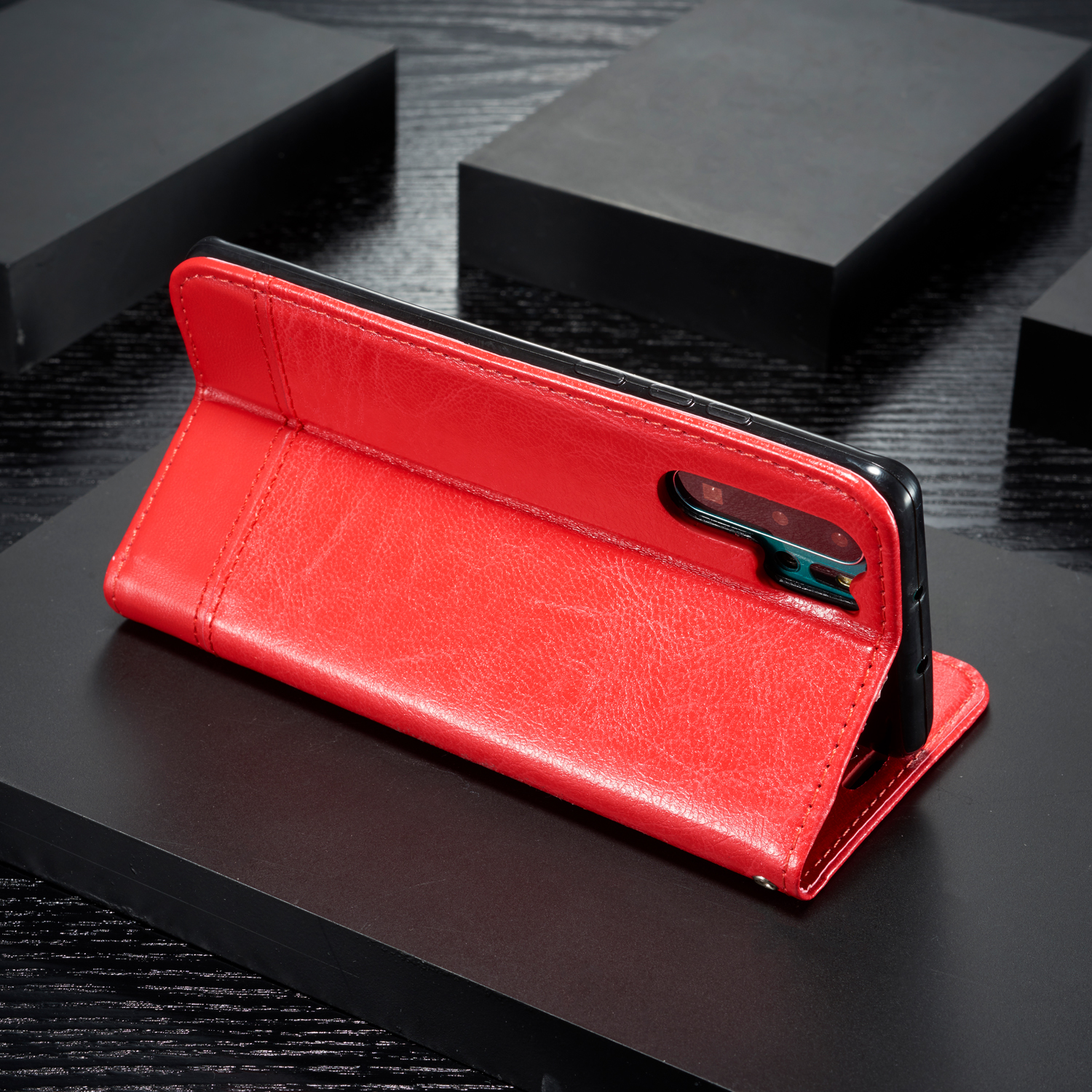 Case Huawei P30 Pro #เคสฝาพับหนัง PU พับตั้งได้พร้อมช่องเสียบการ์ด