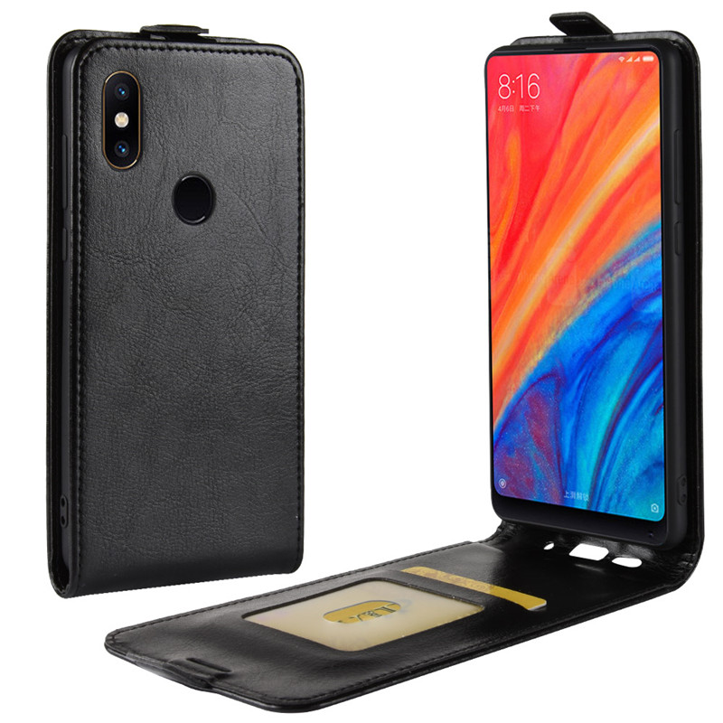เคส Xiaomi Mi Mix 2s #เคสฝาพับหนัง PU ผิวหนังม้าแนวตั้ง Crazy Horse Vertical Leather