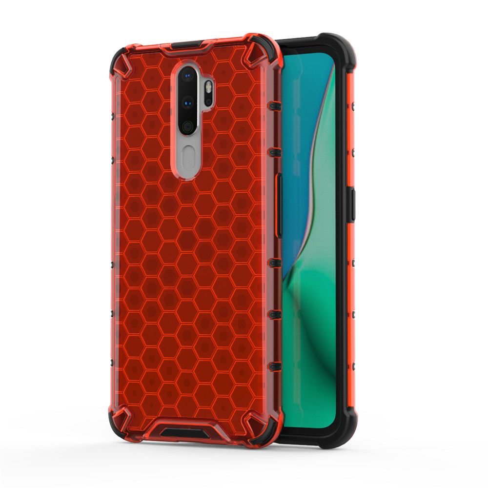 Case OPPO A9 (2020) / OPPO A5 (2020) #เคสฝาหลังกันกระแทก Honeycomb Shock Absorber TPU + PC + Silicone Hybrid