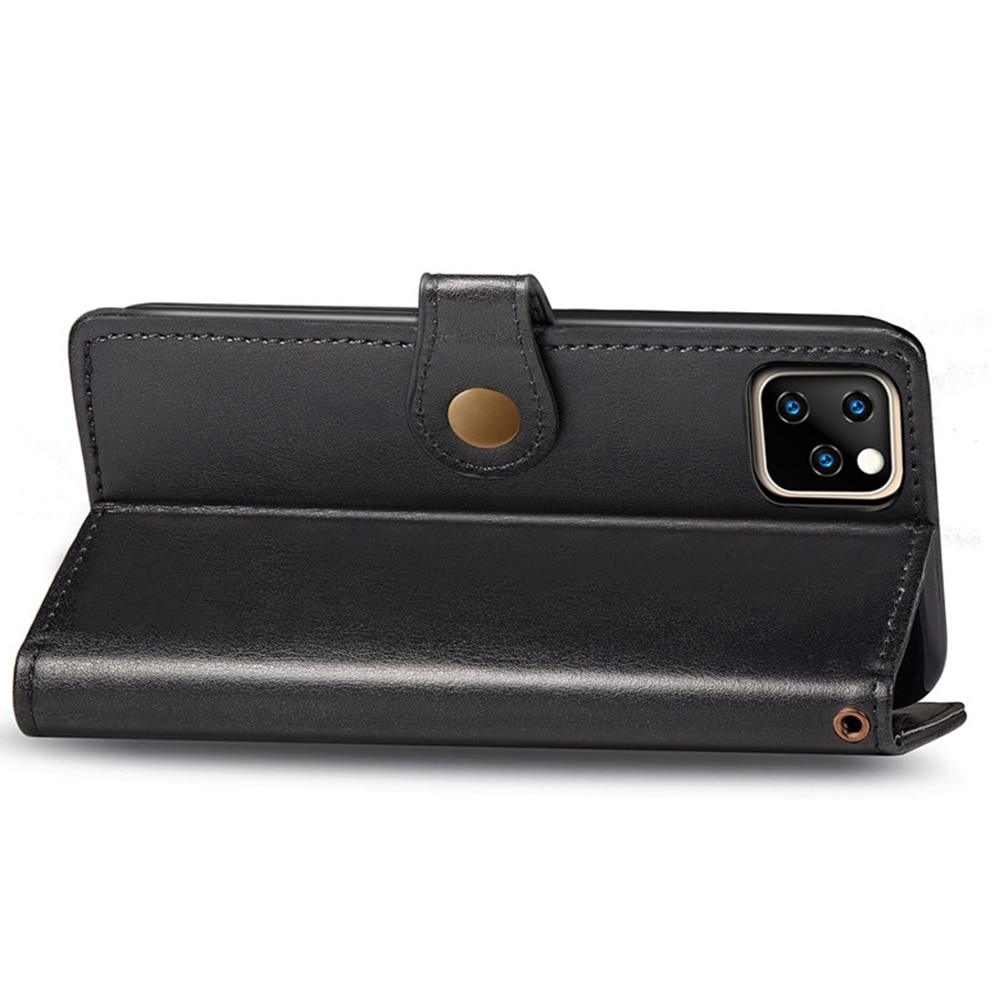 Case iPhone 11 6.1 inch #เคสฝาพับแถบปิดแม่เหล็กพับตั้งได้ Magnetic Closure Wallet Lanyard Leather