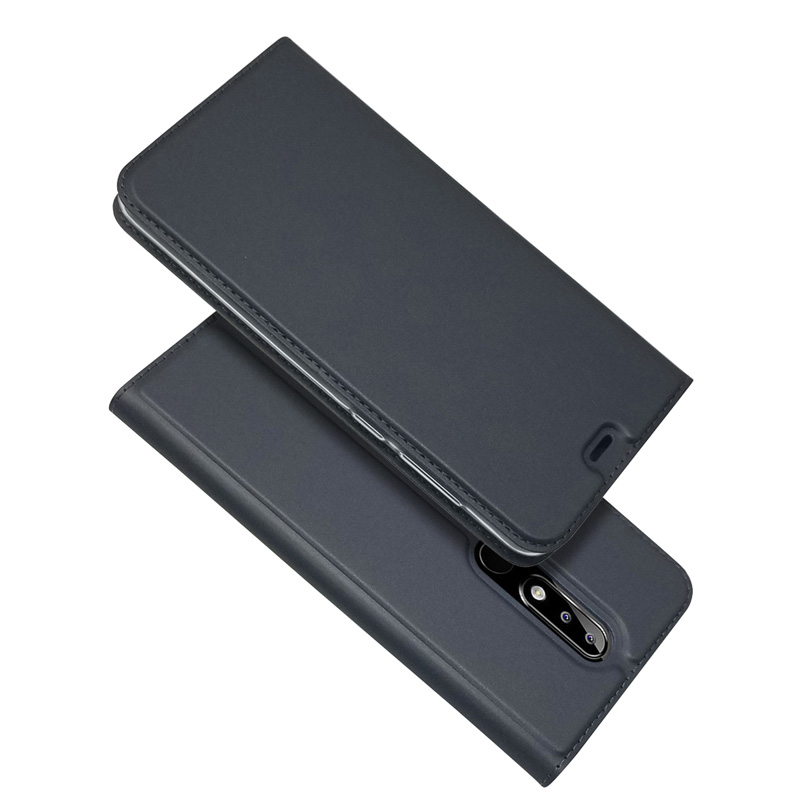 เคส Nokia 5.1 Plus / X5 #เคสฝาพับหนัง PU Magnetic Adsorption Stand Leather Card Holder