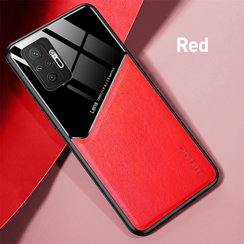 เคส OPPO Reno 6Z 5G #เคสฝาหลังไฮบริด PU +TPU + glass สีทูโทน Shockproof Leather Mirror Glass Silicone Phone Back Cover