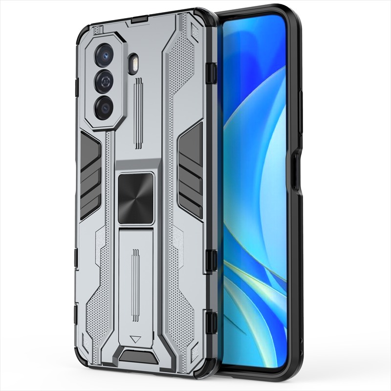 เคส Huawei Nova Y70 #เคสฝาหลังพลาสติก ไฮบริด TPU + Kickstand Case Armor Stlye TPU Soft Rubber