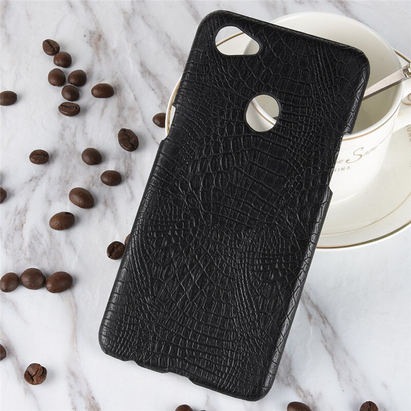 Case OPPO F7 #เคสฝาหลังพลาสติกแข็งเคลือบหนัง PU ลายผิวหนังจระเข้