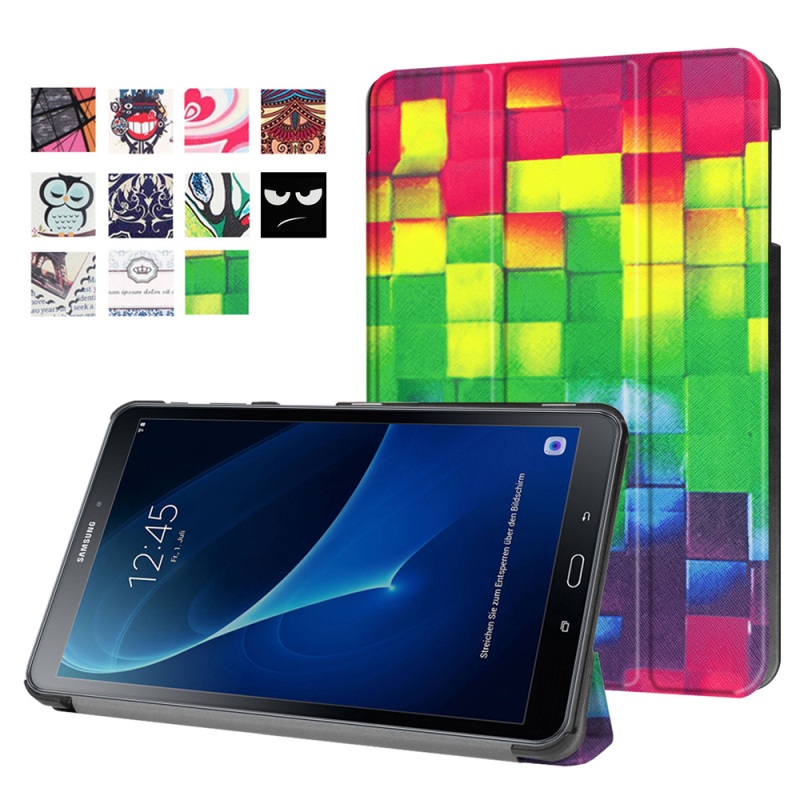 Case Samsung Galaxy Tab A 10.1นิ้ว T580 T585 หนัง PU #เคสแบบสามพับพิมพ์ลายสวยงามน่ารักๆ