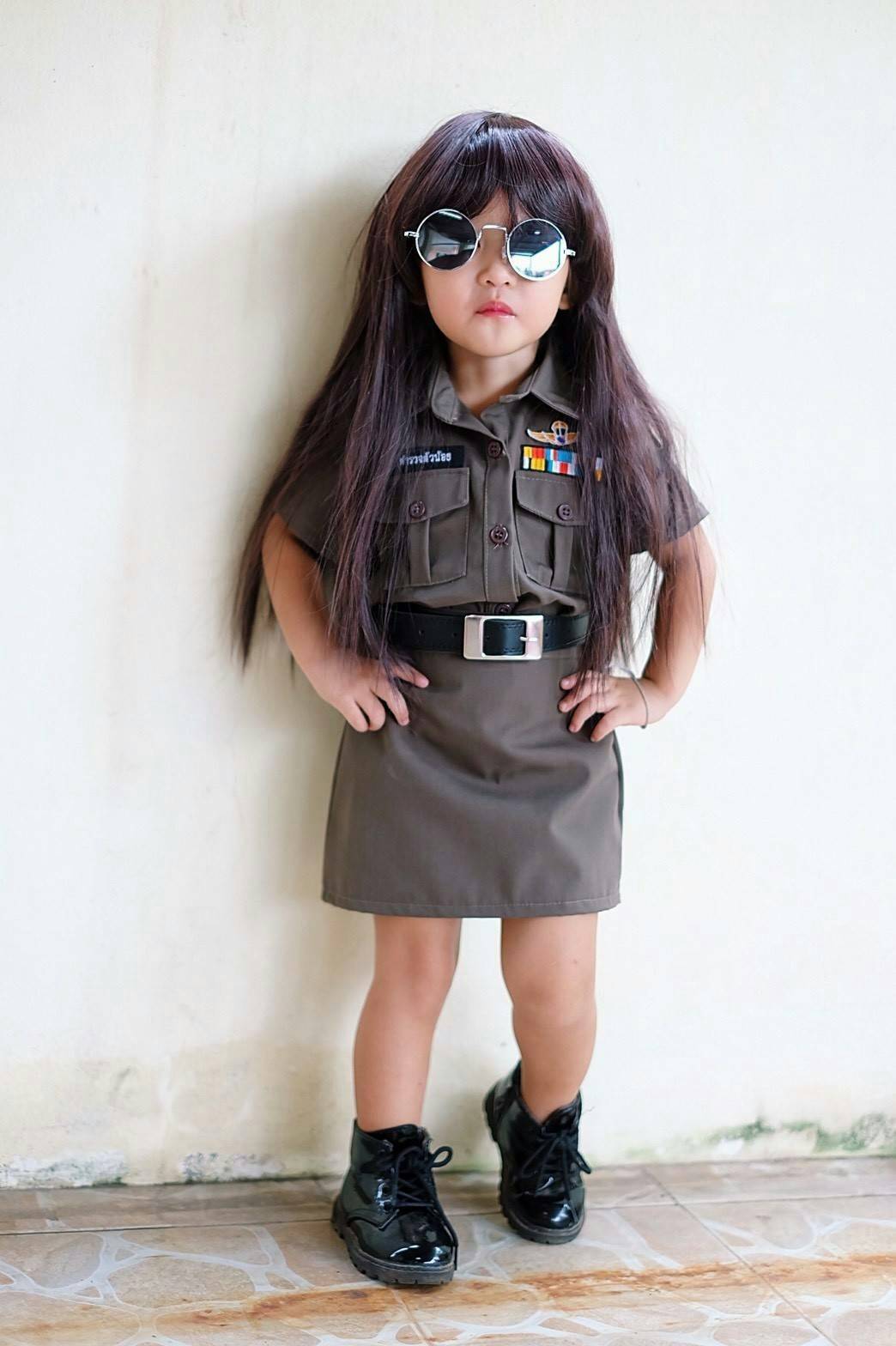 ชุดตำรวจเด็ก แบบมีหมวก งานคุณภาพ