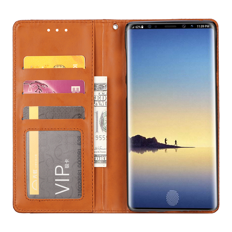 เคส Samsung Galaxy Note 9 #เคสฝาพับแบบกระเป๋าสตางค์หนัง PU มีช่องเสียบบัตรคุณภาพดีราคาถูก