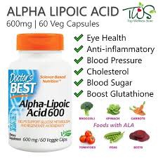 Doctor's Best® Alpha-Lipoic Acid 600mg 60 Veggie Caps Universal Antioxidant กรดอัลฟาไลโปอิก สารต้านอนุมูลอิสระ