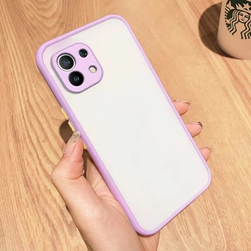 เคส Xiaomi Mi 11 #เคสฝาหลังขอบซิลิโคนิ่ม Fashion Color Liquid Frame Anti-fall Phone Case