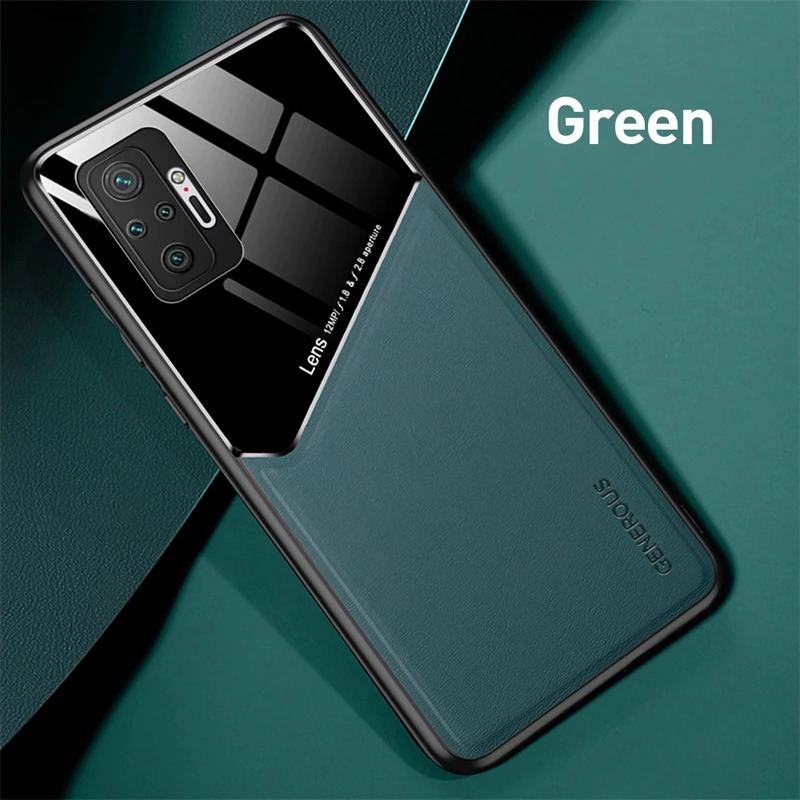 เคส OPPO Reno 6Z 5G #เคสฝาหลังไฮบริด PU +TPU + glass สีทูโทน Shockproof Leather Mirror Glass Silicone Phone Back Cover